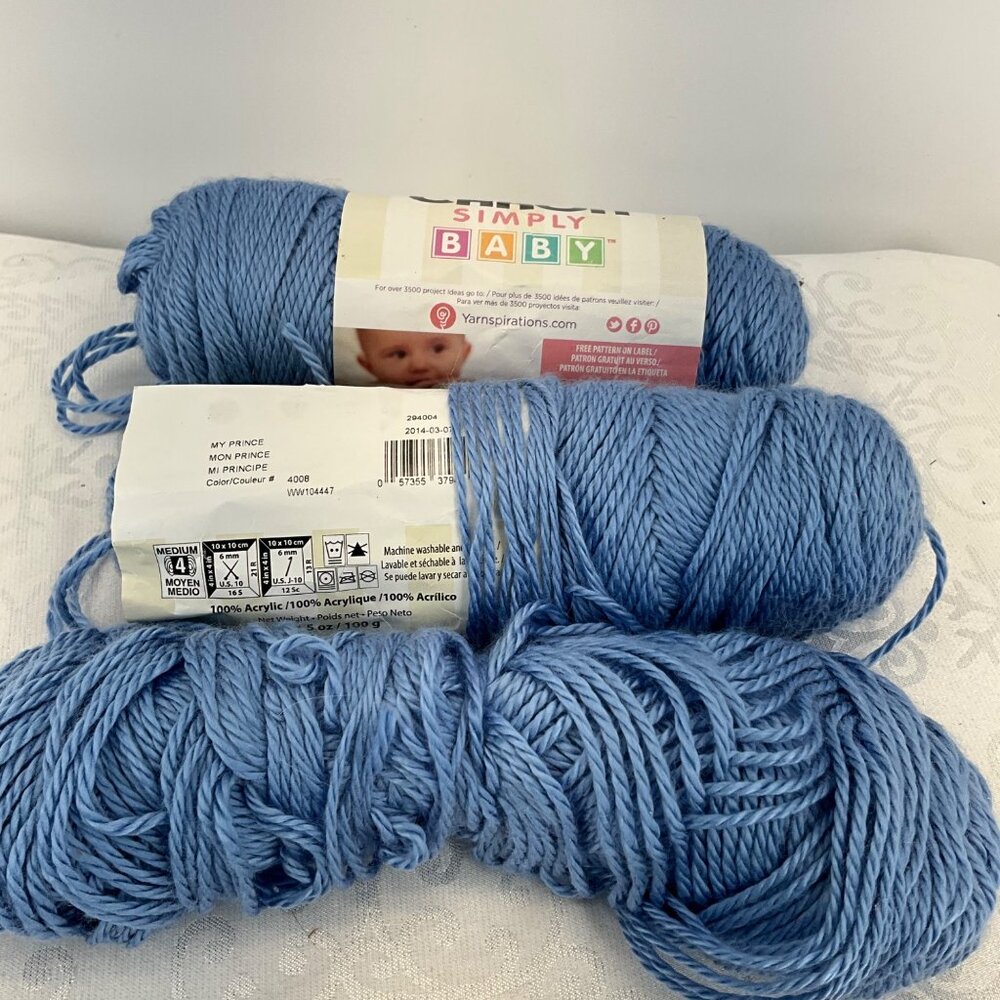 Caron Simply Baby Acrylic Yarn Bundle My Prince 100% Acrylic Medium